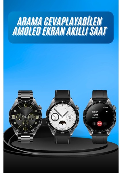 Amoled Ekran 3 Kordonlu Akıllı Saat 5.0 Bluetooth Bağlantılı Android ve Ios Uy - MCT8370-3216