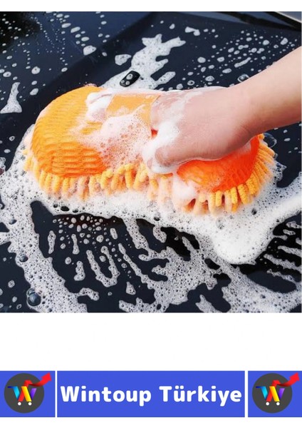 Ergonomik Oto Iç Dış Bakım Temizlik Çizilme Önleyici Özel Püsküllü Premium Araba Yıkama Eldiveni fırsatları