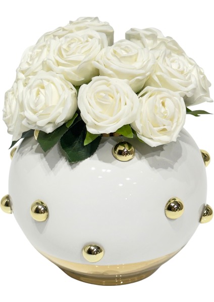 Seramik Gold Benekli Tombul Vazo modelleri