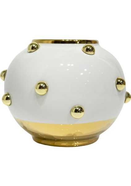 Seramik Gold Benekli Tombul Vazo fırsatları