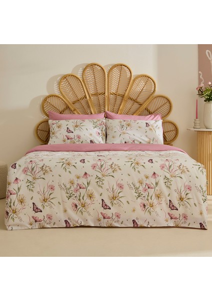 Sarah Anderson Butterflora Çift Kişilik Nevresim Takımı Somon