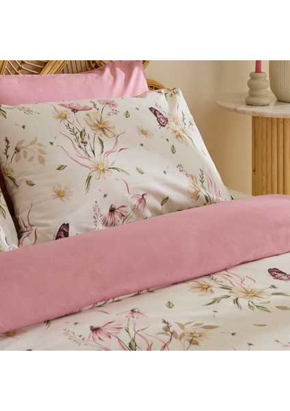 Sarah Anderson Butterflora Çift Kişilik Nevresim Takımı Somon