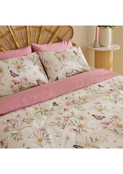 Sarah Anderson Butterflora Çift Kişilik Nevresim Takımı Somon