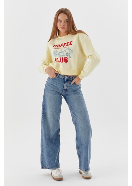 Baskılı Sweatshirt Sarı fırsatları