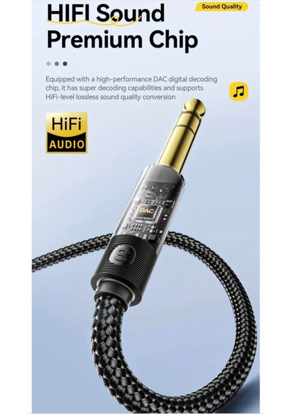 2-Metre 3.5mm To 6.5mm Ses Kablosu Hi-Fi Ses+Dac Çip+Hasır Örgülü Sağlam Trs Jack Aux Stereo Ses Kablosu fiyatları