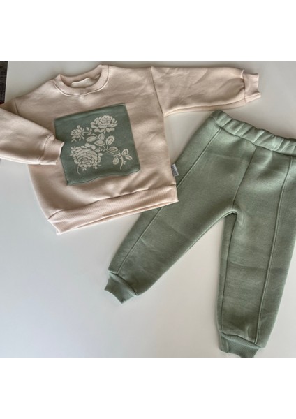 BRK2313 Kız Çocuk 3 Iplik Su Yeşili Eşofman Takımı fırsatları