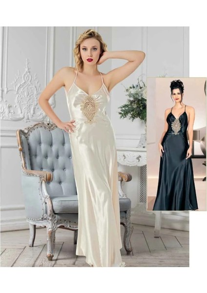 Özel Üretim Dantel Detaylı Kadın Fantezi Şık Rahat Uzun Erotik Motifli Gecelik