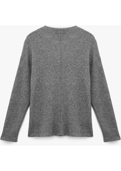 Uzun Kollu Yuvarlak Kayık Yaka Fitilli Tişört fırsatları