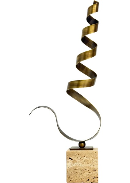 Traverten Ayaklı Eskitme Sarmal Dekor