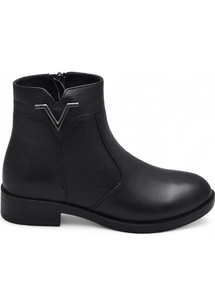 19802 Tam Ortopedik Siyah Hakiki Deri Kadın Bot Fermuarlı Kışlık Deri Kadın Bot modelleri