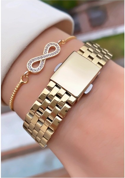 Zirkon Taşlı Altın Renk Çelik Şık Kadın Kol Saati 2 Yıl Garantili fırsatları