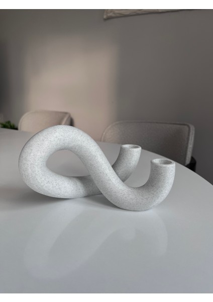 Ikili Modern Dekoratif Şamdan / Mumluk - Boho Tarzı Mermer Desenli Plastik Mumluk fiyatları