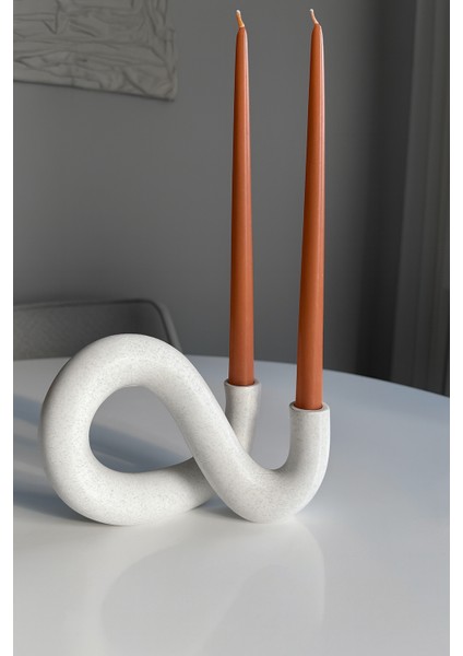 Ikili Modern Dekoratif Şamdan / Mumluk - Boho Tarzı Mermer Desenli Plastik Mumluk fırsatları