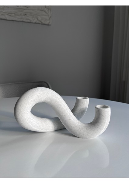 Ikili Modern Dekoratif Şamdan / Mumluk - Boho Tarzı Mermer Desenli Plastik Mumluk indirimleri