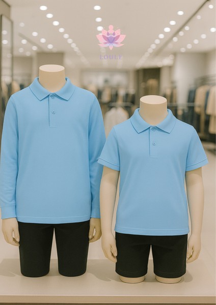 %100 Pamuk Uzun Kol & Kısa Kol 2 Adet Polo Yaka Tişört LL.DC.IN1.002