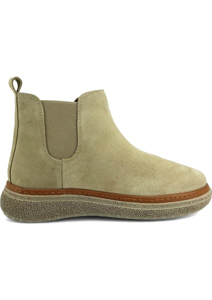 1065 25KB Kadın Günlük Bot Bej Süet modelleri