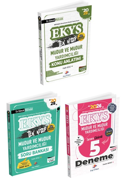 Dizgi Kitap 2026 Meb Ekys Müdür ve Yardımcılığı Konu Anlatımı + Soru Bankası + 5 Deneme 3 Lü Set - Fatih Sesli Dizgi Kitap