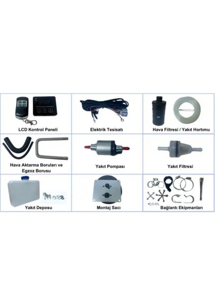 Mini 1.3kw Webasto Tipi Dizel Hava Isıtıcı - 12V modelleri