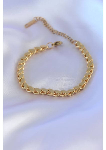 316L Çelik Arpa Gold Renk Kadın Bileklik - TJ-BB5305