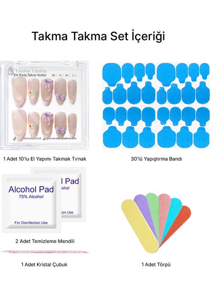 10'lu Pembe Uzun Oval TT1387 Tekrar Kullanılabilir El Yapımı Protez Takma Tırnak - Pembe-XS fiyatları