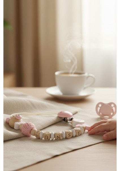 Fitifitibebe Doğal Ahşap Emzik Zinciri - Isme Özel Emzik Askısı Ahşap Emzik Zinciri Emzik Tutucu fırsatları