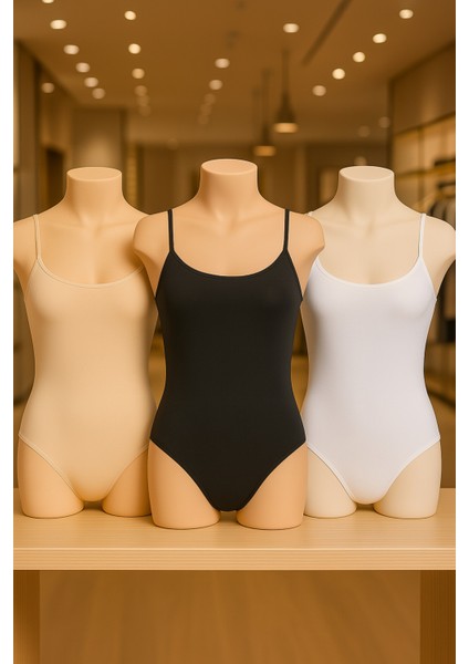 Kadın Giyim 3 Adet Ip Askılı Çıtçıtlı Body LL.IL24.KE9.001