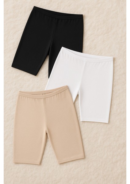 Kadın Giyim Pamuklu & Modal 3 Adet Diz Üstü Tayt LL.K41.O33.001