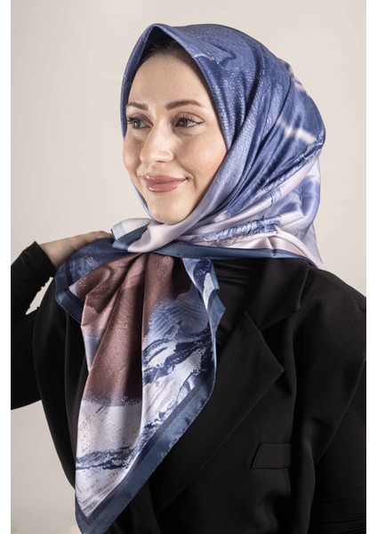 “Dijital Kristal Desenli Eşarp 95x95 – Pastel Desen-1