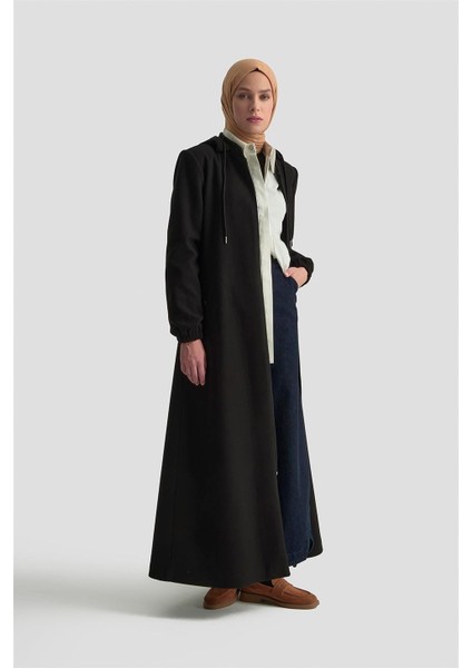 Kapüşonlu Kaşe Kaban 25KD2503 Siyah fiyatları