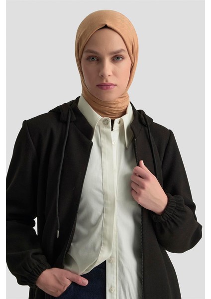 Kapüşonlu Kaşe Kaban 25KD2503 Siyah modelleri