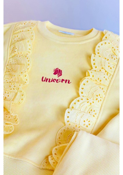 Uncrn Fisto Detaylı Kız Çocuk 2 li takım - Sarı modelleri