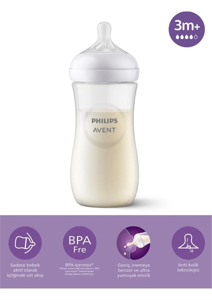 Doğal Tepkili Natural Response Pp Biberon 330 ml 3+ Ay