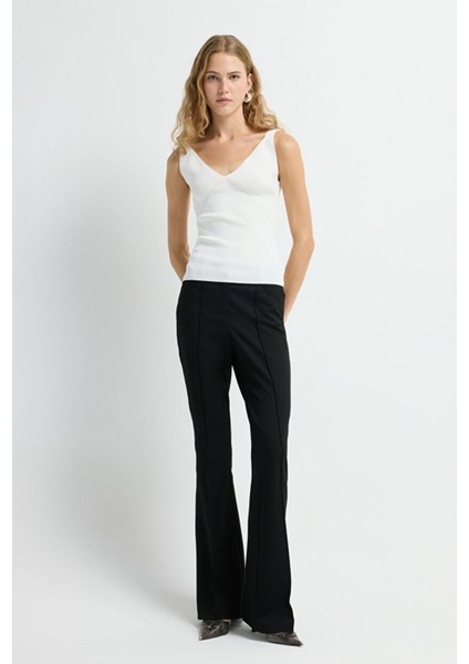 V Yaka Triko Bluz Kemik 11545821000 modelleri