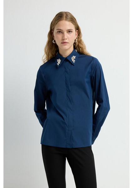 Uzun Kollu Gömlek Lacivert 13045780000