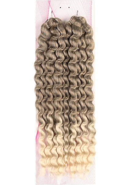 Nice Bulk Afro Su Dalgası Saç / Küllü Kahve / Platin Ombreli