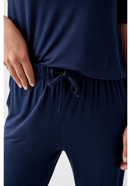 Kısa Kollu Esnek Viskoz Pijama Takım 18215 fırsatları