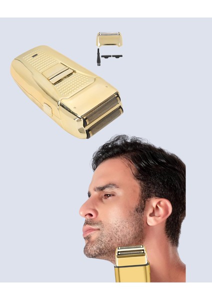 Altın Renk Kablolu Sakal Tıraş Makinesi Çelik Bıçaklı 3W Motor - MCT1724-5359 indirimleri