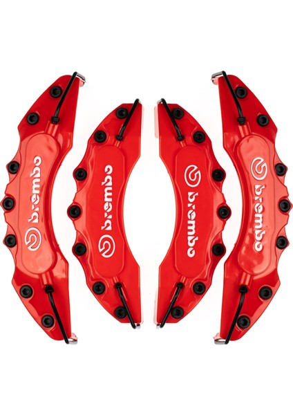 Mini Modifiyecim Kırmızı Brembo 4'lü Kaliper Seti Kabartmalı