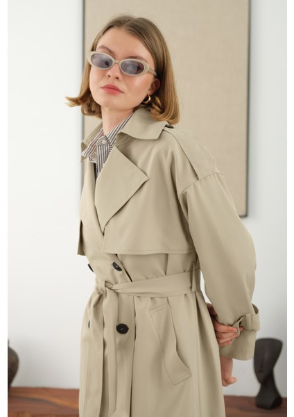 Uzun Klasik Trençkot Adaçayı