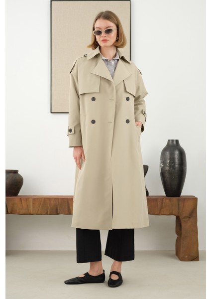 Uzun Klasik Trençkot Adaçayı