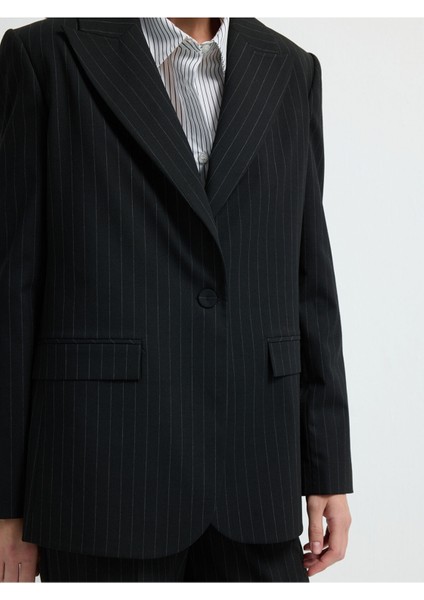 Mono Kapama Çizgili Ceket C.siyah 11945692000 fiyatları
