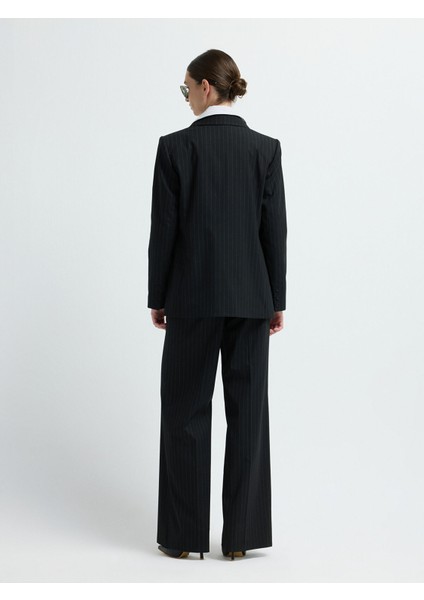 Mono Kapama Çizgili Ceket C.siyah 11945692000