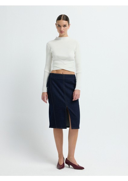 Beli Detaylı Triko Kazak Kemik 13945644000 modelleri