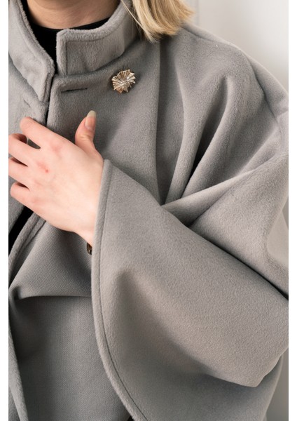 Kaşe Kuşaklı Dik Yaka Panço 2626 fiyatları