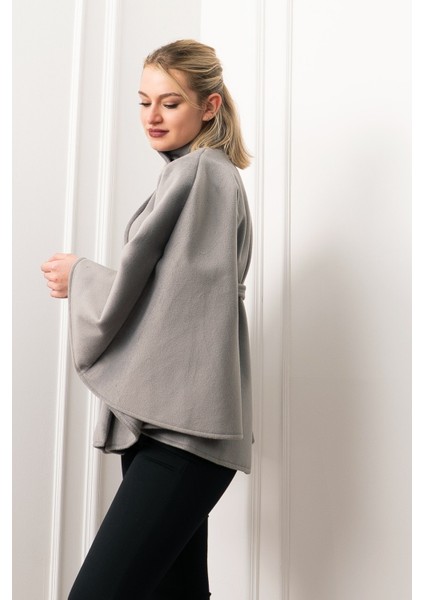 Kaşe Kuşaklı Dik Yaka Panço 2626 fırsatları