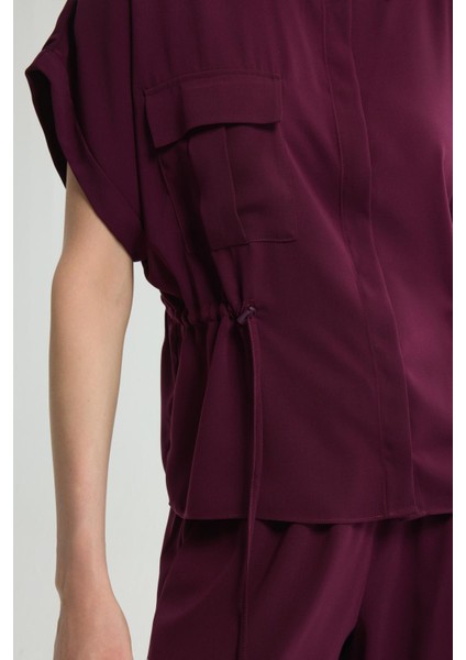 Beli Büzgülü Cep Detaylı Gömlek Murdum 130L9399001 fiyatları