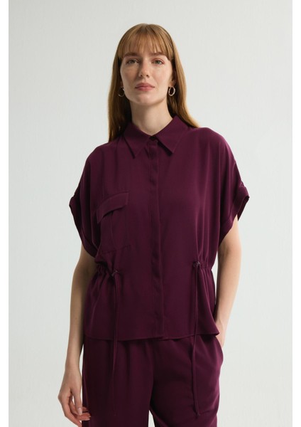 Beli Büzgülü Cep Detaylı Gömlek Murdum 130L9399001 fırsatları