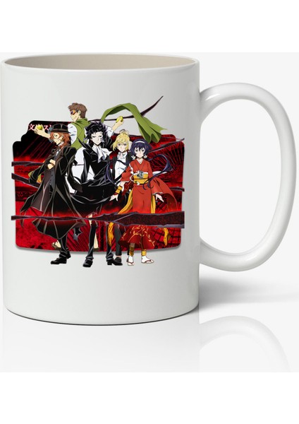 Bungou Stray Dogs Temalı Beyaz Kupa Bardak Sevgiliye Arkadaşa Hediye