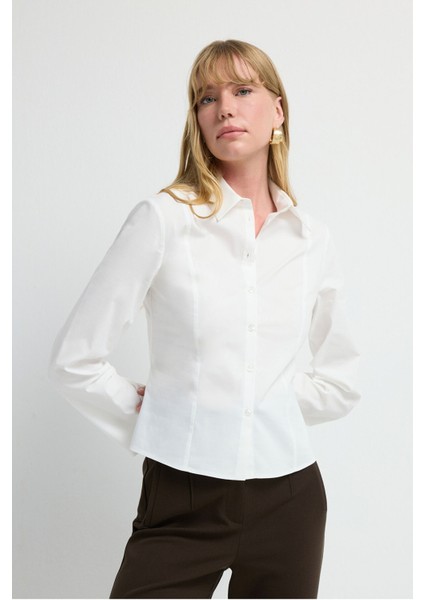Fit Poplin Gömlek Kemik 13045811000 modelleri