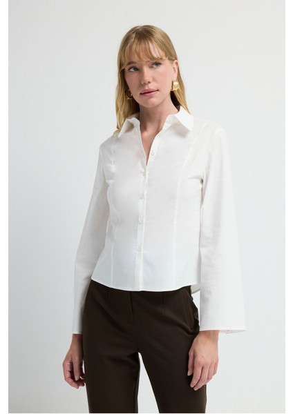 Fit Poplin Gömlek Kemik 13045811000 fırsatları